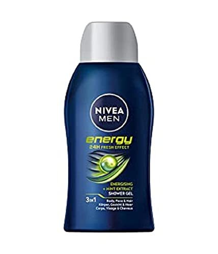 Nivea Men NIVEA MEN Energy Mini Douchegel, 50 ml, pH-huidvriendelijke verzorgende douchegel met vitaliserende geur, crèmedouche met mintextract voor lichaam, gezicht en haar