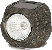 Cepewa Lampe/spot LED - éclairage solaire - forme pierre - 13 x 9 cm - éclairage jardin