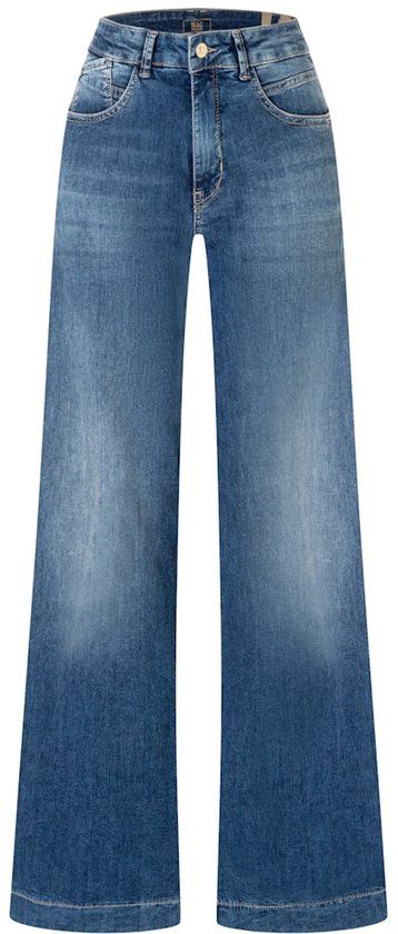 MAC RICH PALAZZO Dames Jeans W38 x L32 Navy Heavy Wash