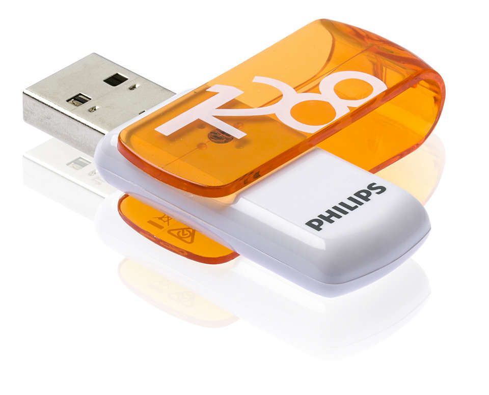 Philips FM12FD05B USB 2.0 Flash Drive - 128GB - Orange/White