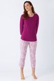 Hajo Premium katoen dames pyjama bessenrood