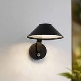Lindby Capelo LED wandlamp, zwart, metaal, sensor, Ø 20 cm