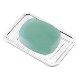 InterDesign Zeepbakje van kunststof voor wastafel of douche, geribbeld design, rechthoekig, transparant