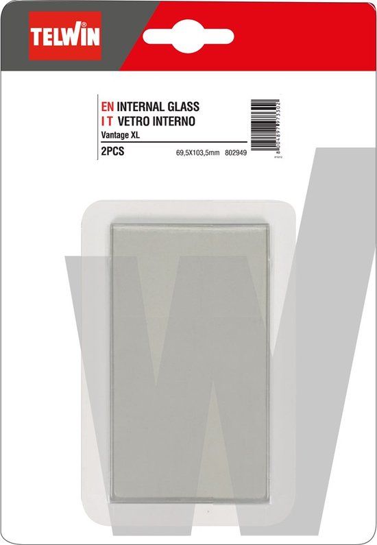 TELWIN - Lashelm Beschermglas 2 stuks - 2PZ INTERN.GLASS PROTEC KIT 69,5X103,5MM
