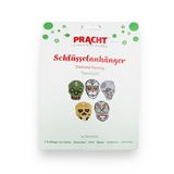 Pracht Creatives Hobby 6044-50051 Diamantschilderen sleutelhanger, motief schedels, knutselset voor het ontwerpen van 5 hangers met glittersteentjes, voor kinderen vanaf 5 jaar