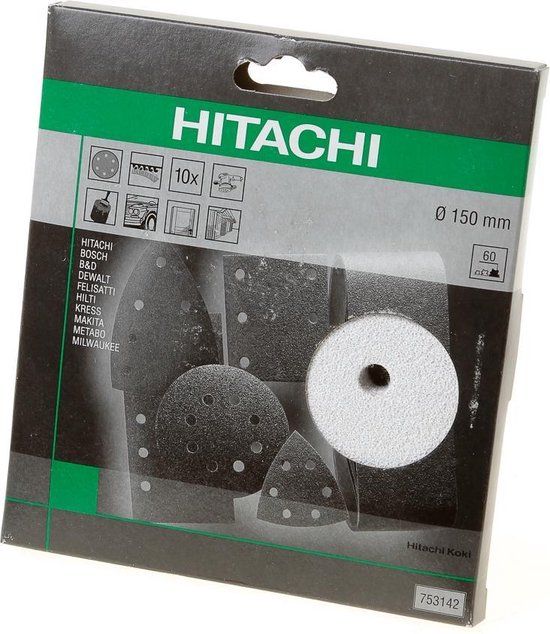 HiKOKI Schuurschijf diameter 150 k60 velcro wit (10 st)