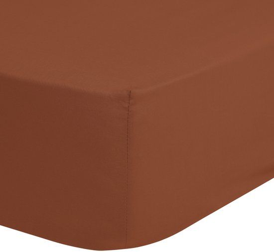 Muller Textiles Hoeslaken Effen Kleur 90x200 cm Terra Katoen