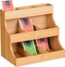 Merkloos thee organizer - 9 vaks - bamboe - 24x27x17,5 cm - verticaal