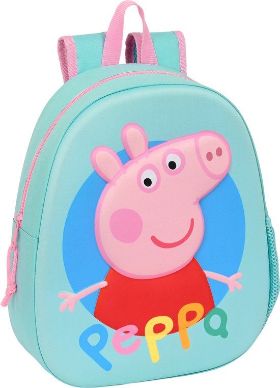 Peppa Pig 3D Rugzak - 35 x 27 x 10 cm - Polyester - Mint