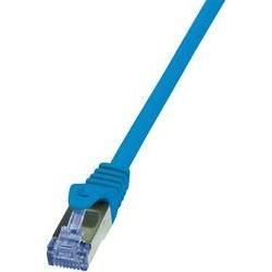 LogiLink RJ45 Netwerk Aansluitkabel CAT 6A S/FTP 2 m Blauw Vlambestendig, Snagless