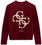 Guess Meisjes trui met lange mouwen Rood Katoen Logo Ronde hals Regular Fit 10 jaar