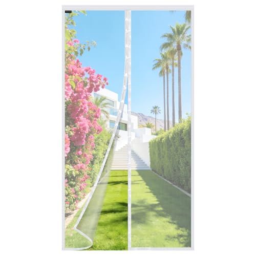 MYCARBON Magnetic Fly Screen Door 80x200cm White