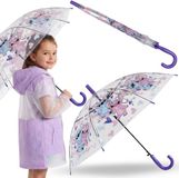 sarcia.eu DISNEY Stitch Kinderparaplu VOOR MEISJES, transparante OPVOUWBARE AUTOMATISCHE paraplu