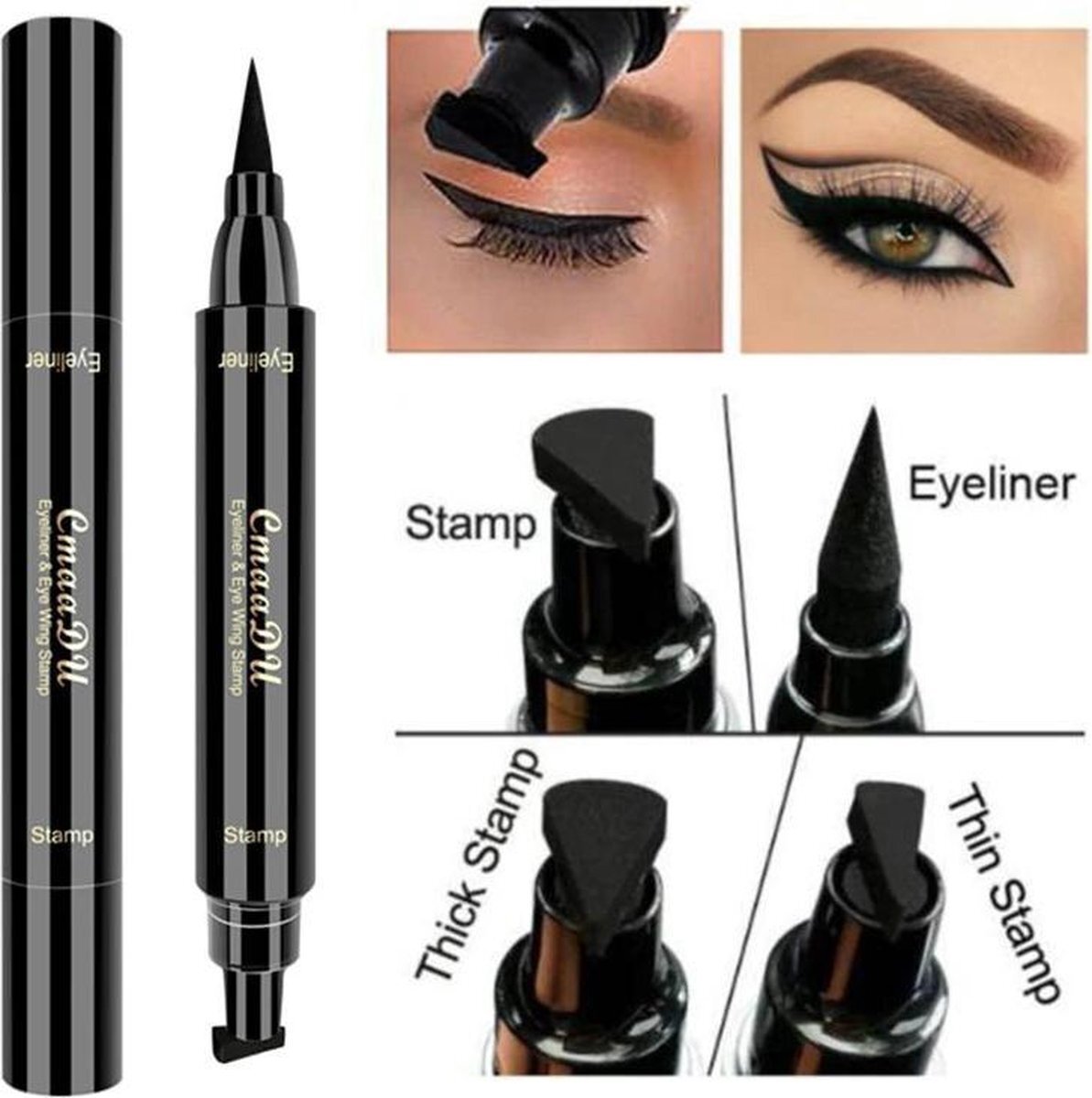 boutique winkel Waterproof Eyeliner-Tweekoppige Eyeliner Stempel-2 IN 1-Make-Up-Eyeliner Potlood Cosmetische- Cmaadu