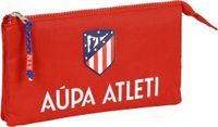 Atletico Madrid Trousse à crayons à 3 compartiments Rouge Bleu marine (22 x 12 x 3 cm)