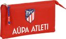 Atletico Madrid Trousse à crayons à 3 compartiments Rouge Bleu marine (22 x 12 x 3 cm)