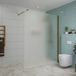 FortiFura Galeria inloopdouche - 160x200cm - mat glas - wandarm - PVD - geborsteld koper