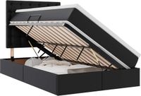 vidaXL Opbergbed met hoofdeinde, zwart, 120 x 200 cm, kunstleer