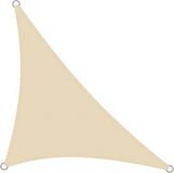 Merkloos Driehoek schaduwdoek 3x3x4,3m HDPE 185g/m² – 98% UV-bescherming crèmekleur voor terras en pergola