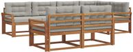 vidaXL Hoek loungeset 7 zitplaatsen naturel en lichtgrijs