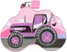 Concorde Spaarpot blik tractor - roze - 14 x 6 x 10 cm - met deksel en slot - geldkistje