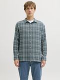 JACK&JONES JREBBEAM CHECK SHIRT LS Jongens Overhemden Lange mouw Katoen Polyester Geruit Klassieke kraag Loose Fit Knopen Slate Gray