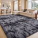Elzusha - Tapis de sol moelleux lavable en machine 120 x 160 cm Gris clair
