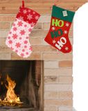 Merkloos / Sans marque Cepewa Gmbh Kerstsokken - set van 2x stuks - H40 cm en H45 cm - polyester