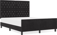 vidaXL Boxspringbed met hoofdeinde, Zwart, 160 x 200 cm, Fluweel
