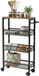 Merkloos / Sans marque Relaxdays Keukentrolley op wieltjes - 77x13x45 cm - metaal - bruin-zwart