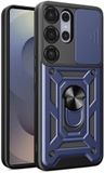 Techsuit Hoesje geschikt voor Samsung Galaxy S25 Ultra - Camshield Back Cover - Blauw