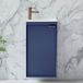 Hudson Reed meuble lave-mains - 40 cm - plan vasque encastré - suspendu - bleu - poignée design cuivre