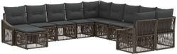 vidaXL Banc de jardin - Set - 11 - pièces - Gris - poly - rotin
