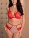 Vivisence Elegante Zachte Beha Met Kant Voor Vrouwen Beugelbeha Met Lifting Effect Verstelbare Bandjes En Goudkleurige Details Vrouwelijke Lingerie Voor Comfort En Ondersteuning, Rood,100B