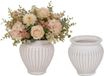 Mega Collections bloempot / plantenpot Roma - 2x - wit - terracotta - 16 x 17 cm - klassiek - stijlvol