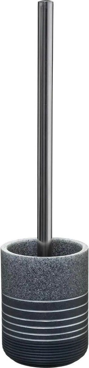 5five WC- / toiletborstel met houder rond grijs polyresin 36 cm