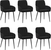 vidaXL Eetstoelen 6 stuks fluweel Zwart 56.5 x 50 x 85 cm