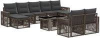 vidaXL - Tuinbank - Set - 2 zitplekken - Grijs - Polyrattan