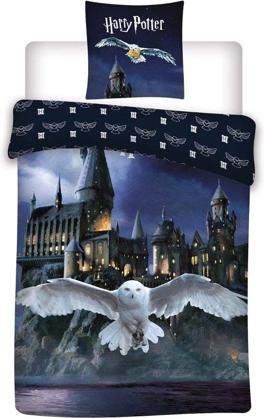 Harry Potter Hedwig Dekbedovertrek Eenpersoons 140x200cm - Katoen