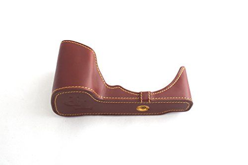 TP Handgemaakte Echt Lederen Half Camera Case Tas Cover voor Sony NEX6 NEX-6 Bruin Kleur