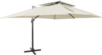 vidaXL Zwevende parasol met dubbele bovenkant zand 400x300 cm