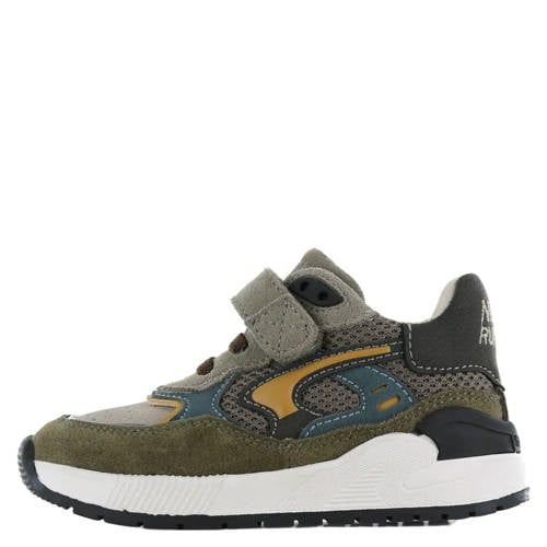 Shoesme suède sneakers - olijfgroen/grijsgroen