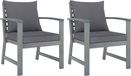 Maison Exclusive - Chaise de jardin, 2 pièces, avec coussins gris foncé, en bois d'acacia massif