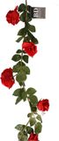 Bellatio Design Kunstbloem slinger rozen - 145 cm - rood