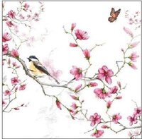 Ambiente Bird & Blossom White - Lunch Servetten - 20 stuks