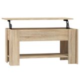 vidaXL salontafel 101x49x52 cm bewerkt hout sonoma eikenkleurig - bruin