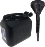 Benson Interbosch B.V. Jerrycan zwart voor olie en brandstof van 10 liter met trechter