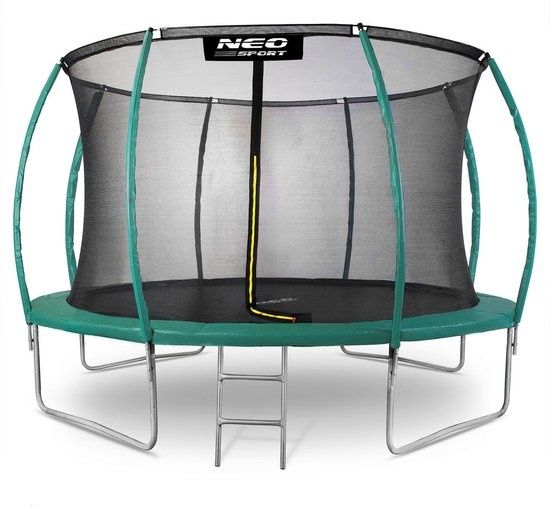 Viking Choice Trampoline 374 cm groen - met gebogen net & ladder - max 150 kg