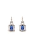 NAEMI Earrings Silver Navy Crystal Multi Gemstone Women's Drop Earrings