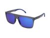 Carrera CARRERA 8055/S Zonnebril - Zwart/Grijs - Blauwe Lenzen - Spiegelend - Volledig Omrand - Rechthoekig - Groot Montuur - Kunststof - UV400 - Inclusief Brillenkoker